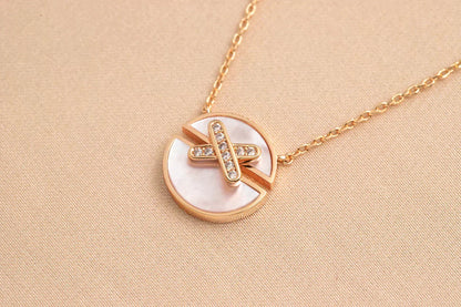 [Royal&Vicky]JEUX DE ROSE GOLD DIAMOND NECKLACE