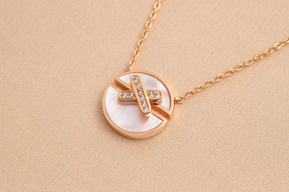 [Royal&Vicky]JEUX DE PINK GOLD DIAMOND NECKLACE
