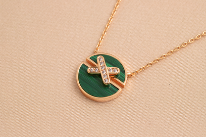 [Royal&Vicky]JEUX DE PINK GOLD DIAMOND NECKLACE