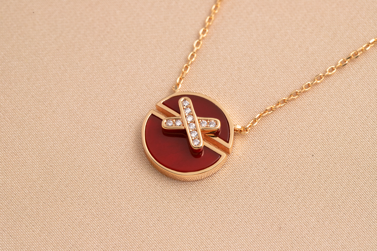 [Royal&Vicky]JEUX DE PINK GOLD DIAMOND NECKLACE