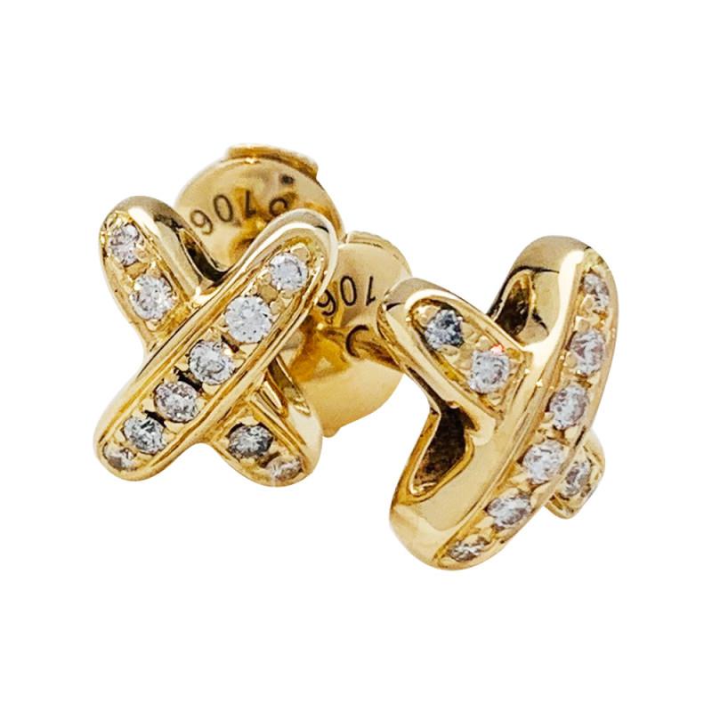 [Royal&Vicky]JEUX DE GOLD DIAMOND EARRINGS