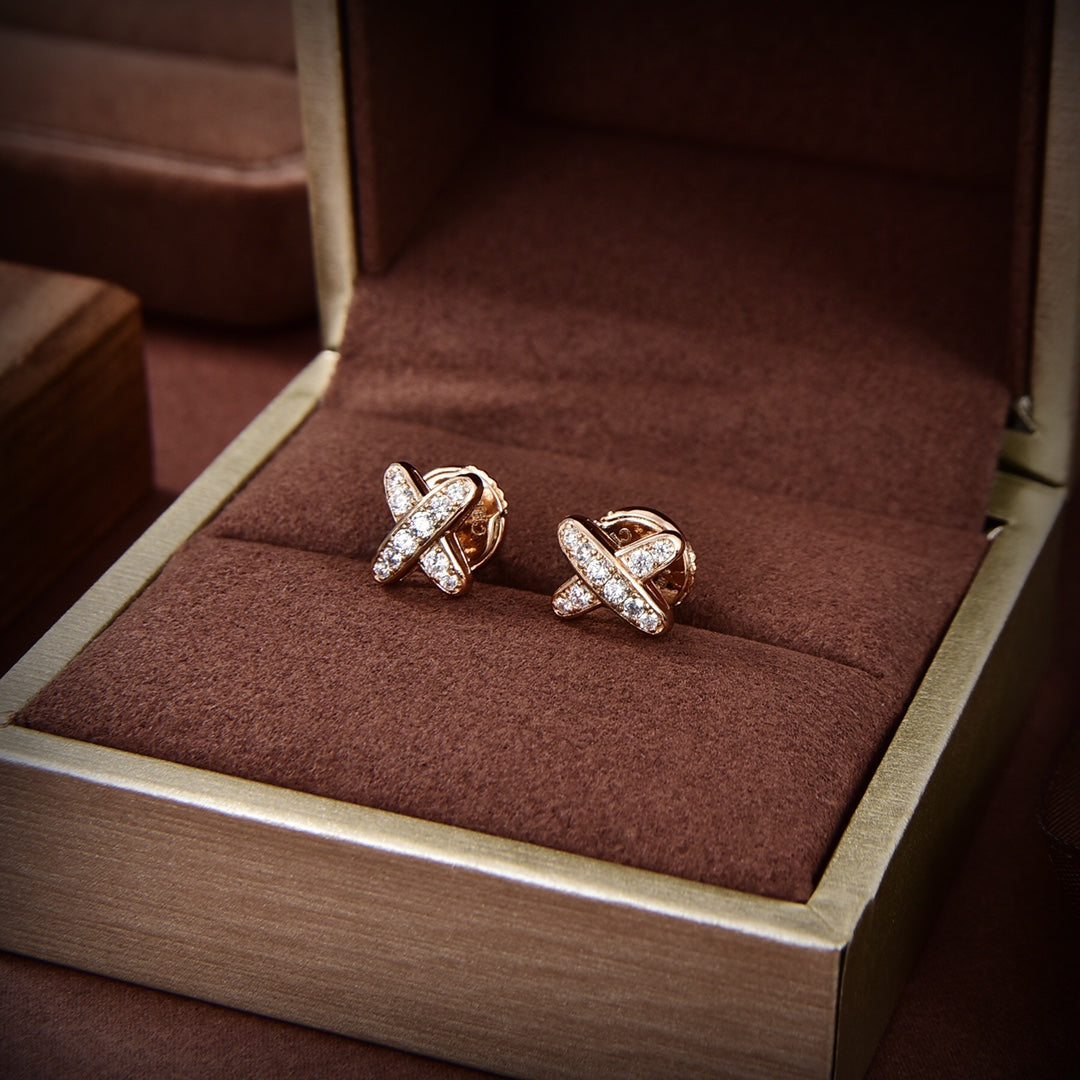 [Royal&Vicky]JEUX DE GOLD DIAMOND EARRINGS