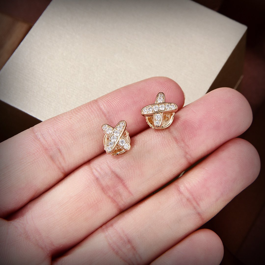 [Royal&Vicky]JEUX DE GOLD DIAMOND EARRINGS
