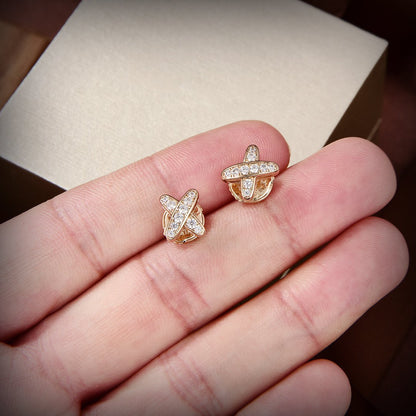 [Royal&Vicky]JEUX DE GOLD DIAMOND EARRINGS