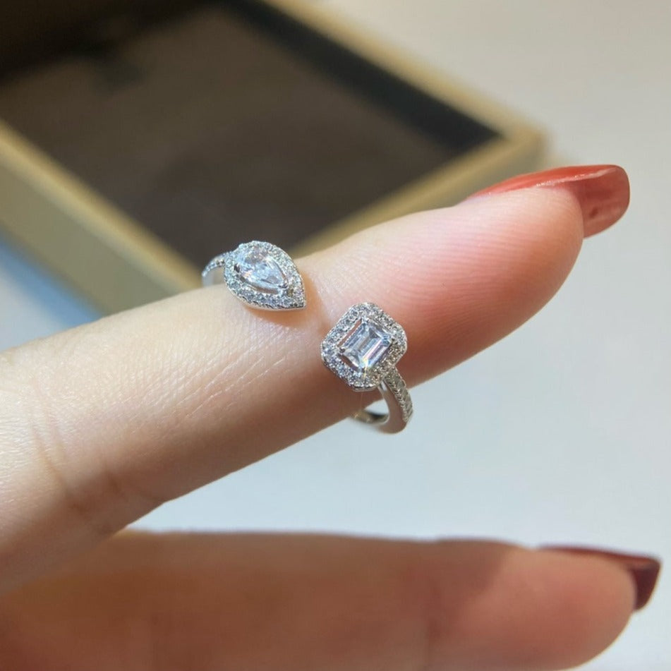 [Royal&Vicky]My Twin Toi & Moi Silver Diamond Ring