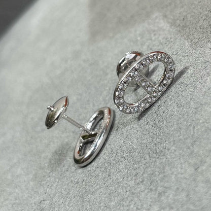 [Royal&Vicky]HM FULL DIAMOND PIG NOSE STUD EARRINGS