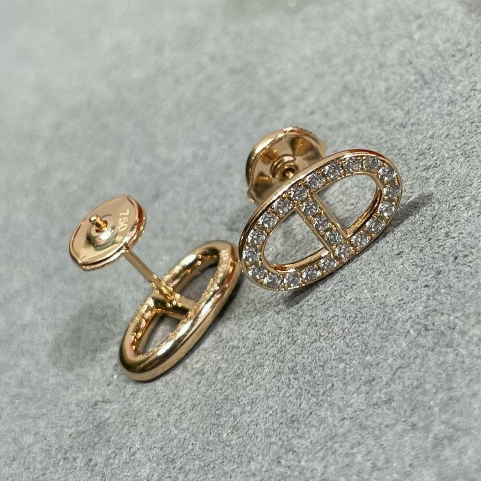 [Royal&Vicky]HM FULL DIAMOND PIG NOSE STUD EARRINGS