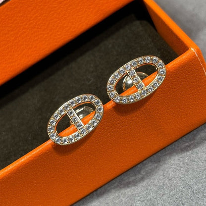 [Royal&Vicky]HM FULL DIAMOND PIG NOSE STUD EARRINGS