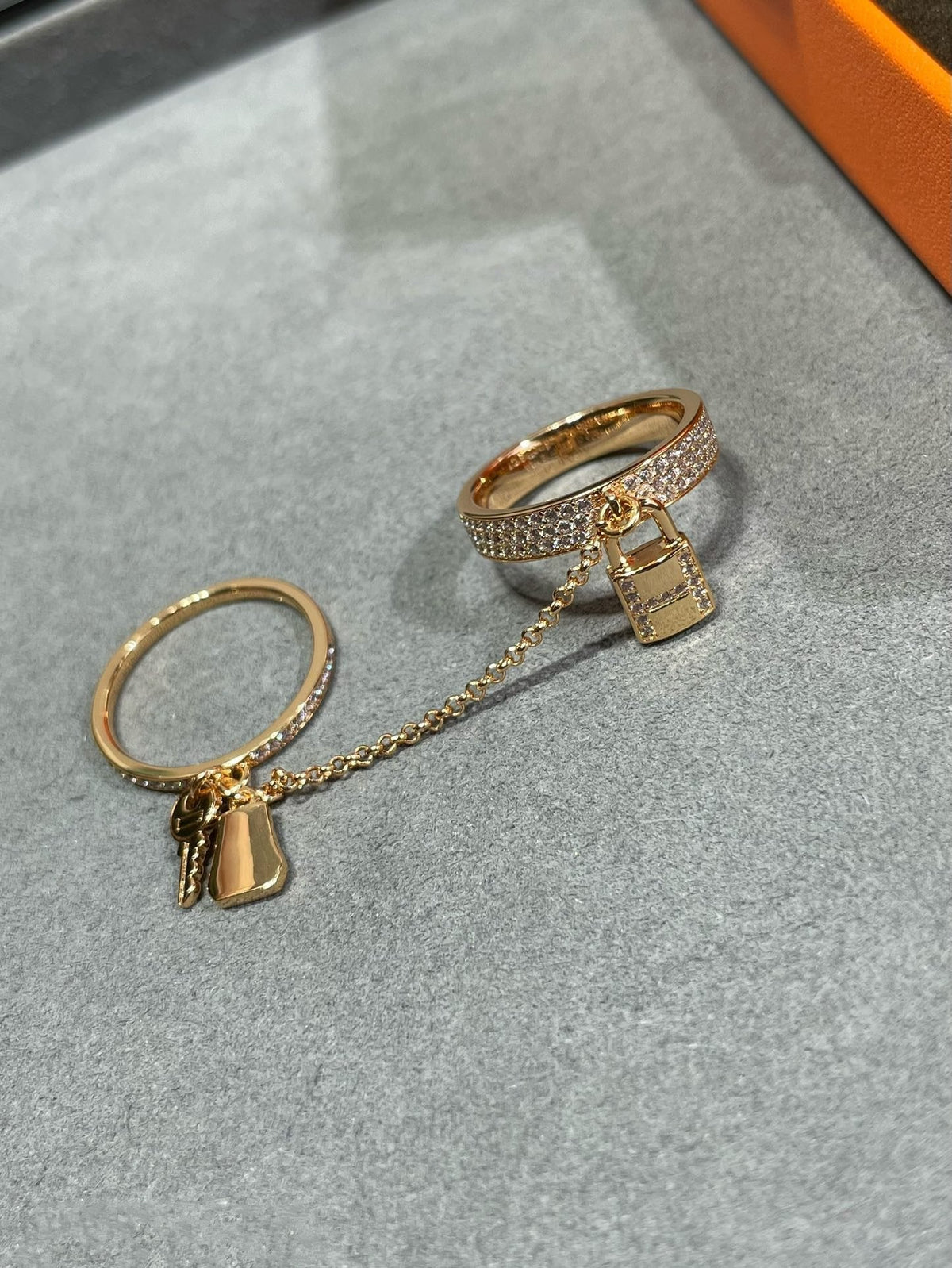 [Royal&Vicky]HM KELLY CLOCHETTE DOUBLE RING IN  WITH DIAMONDS