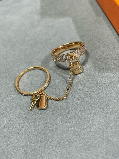 [Royal&Vicky]HM KELLY CLOCHETTE DOUBLE RING IN  WITH DIAMONDS