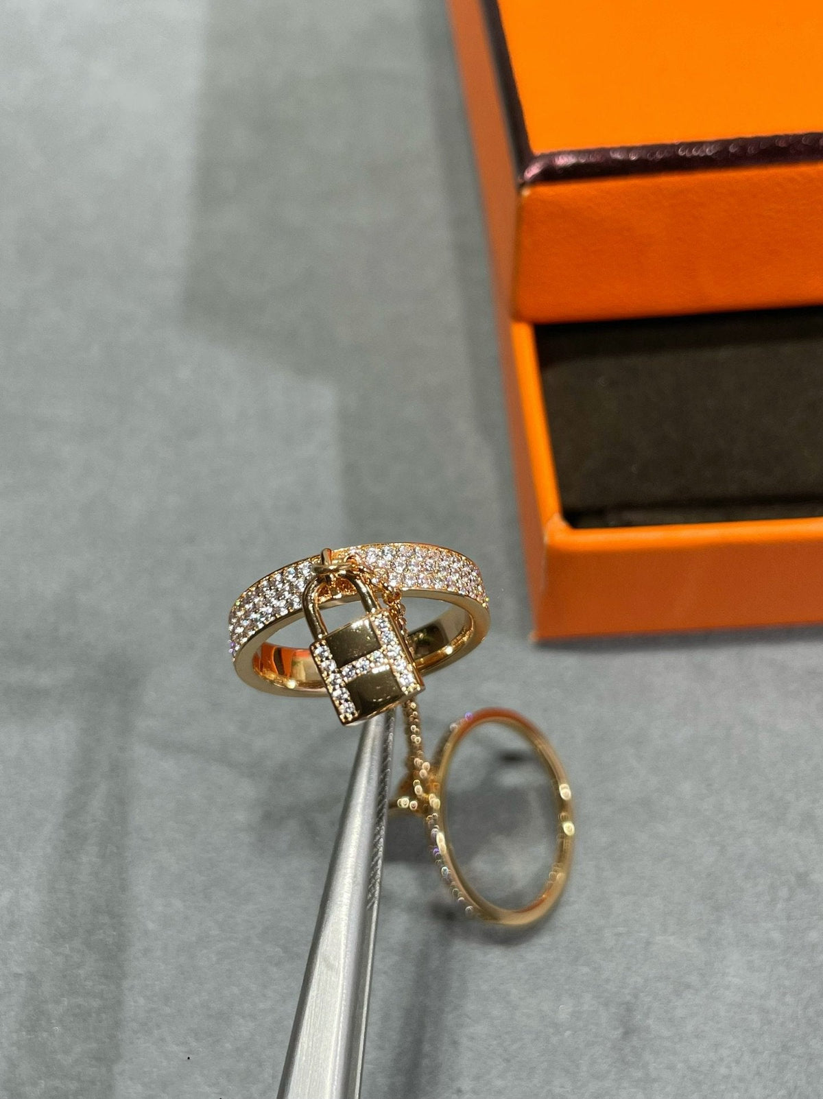 [Royal&Vicky]HM KELLY CLOCHETTE DOUBLE RING IN  WITH DIAMONDS