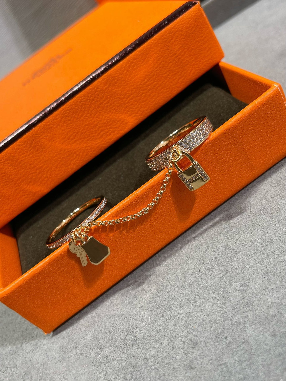 [Royal&Vicky]HM KELLY CLOCHETTE DOUBLE RING IN  WITH DIAMONDS