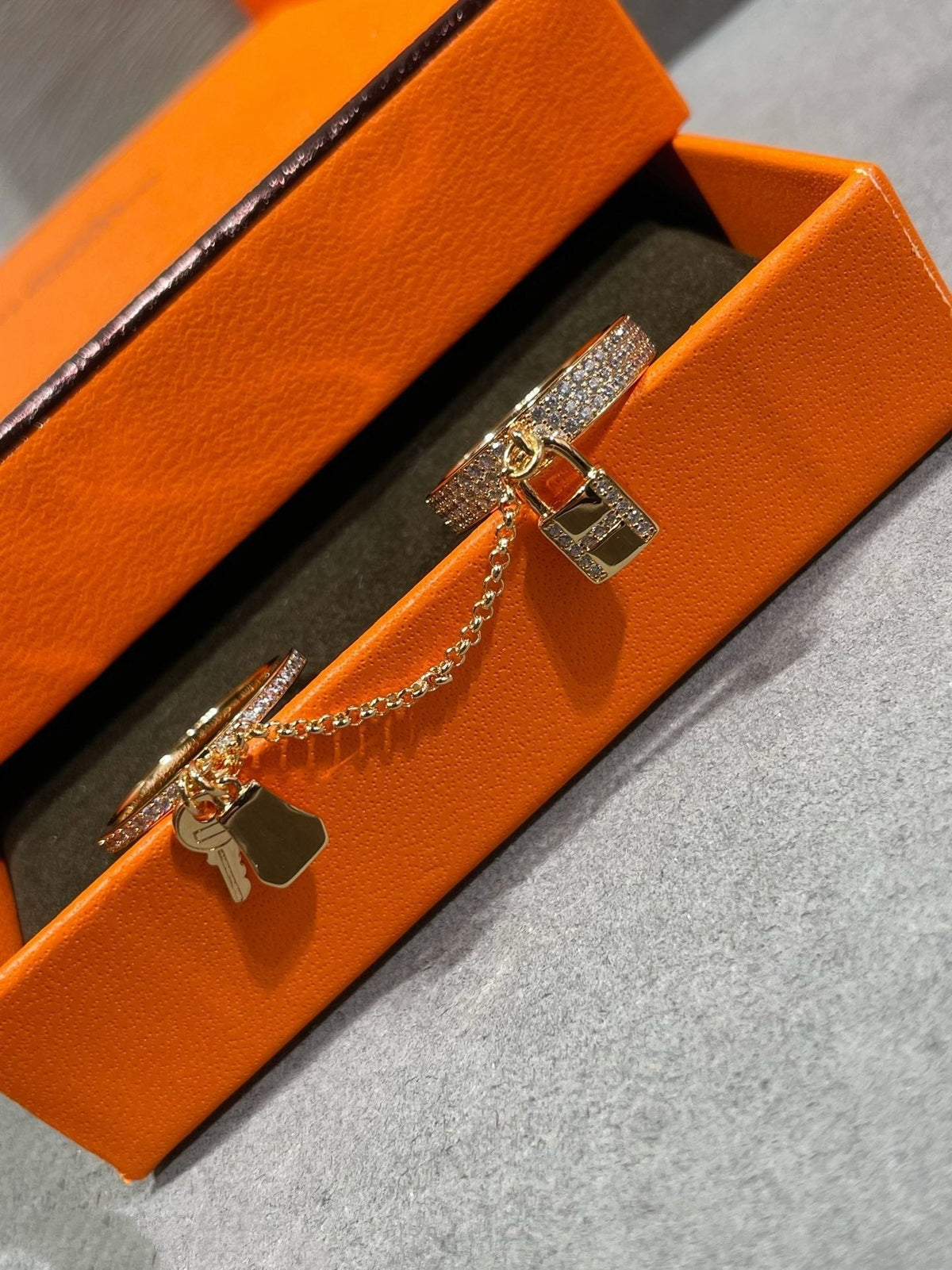 [Royal&Vicky]HM KELLY CLOCHETTE DOUBLE RING IN  WITH DIAMONDS