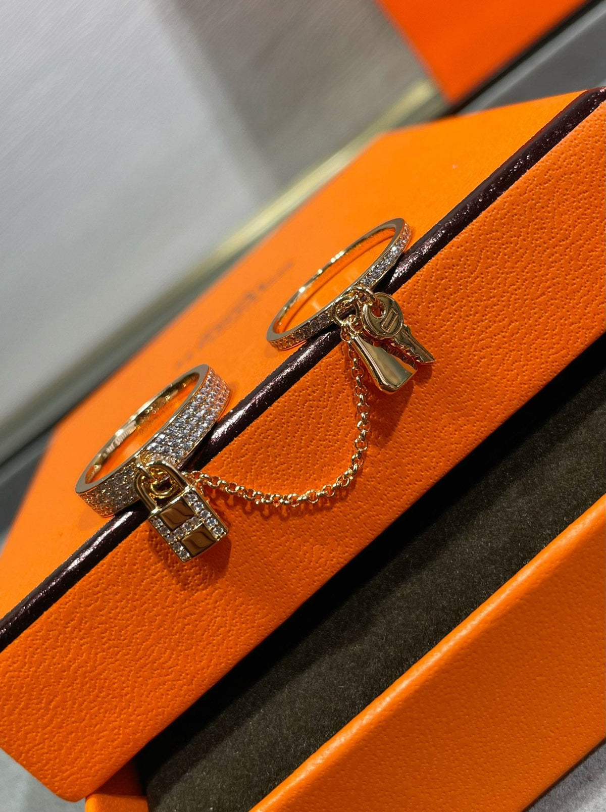 [Royal&Vicky]HM KELLY CLOCHETTE DOUBLE RING IN  WITH DIAMONDS