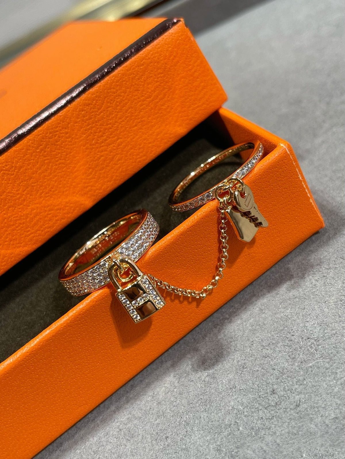 [Royal&Vicky]HM KELLY CLOCHETTE DOUBLE RING IN  WITH DIAMONDS