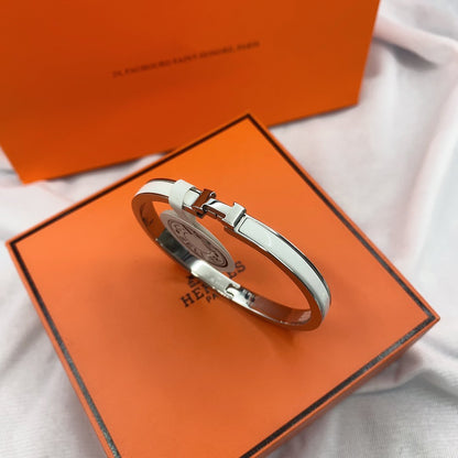 [Royal&Vicky]CLASSIC HM CLIC WHITE 8MM ENAMEL BRACELET