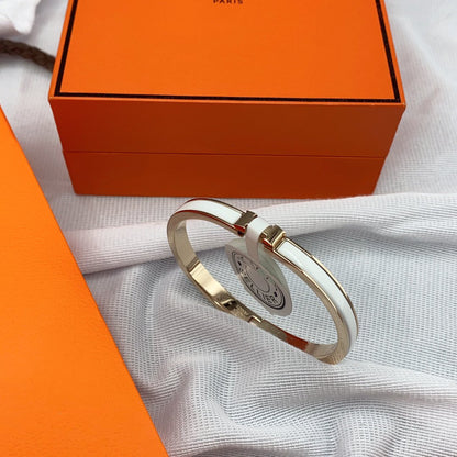 [Royal&Vicky]CLASSIC HM CLIC WHITE 8MM ENAMEL BRACELET