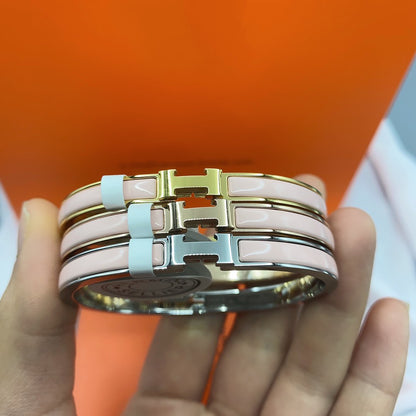 [Royal&Vicky]CLASSIC HM CLIC  PINK 8MM ENAMEL BRACELET