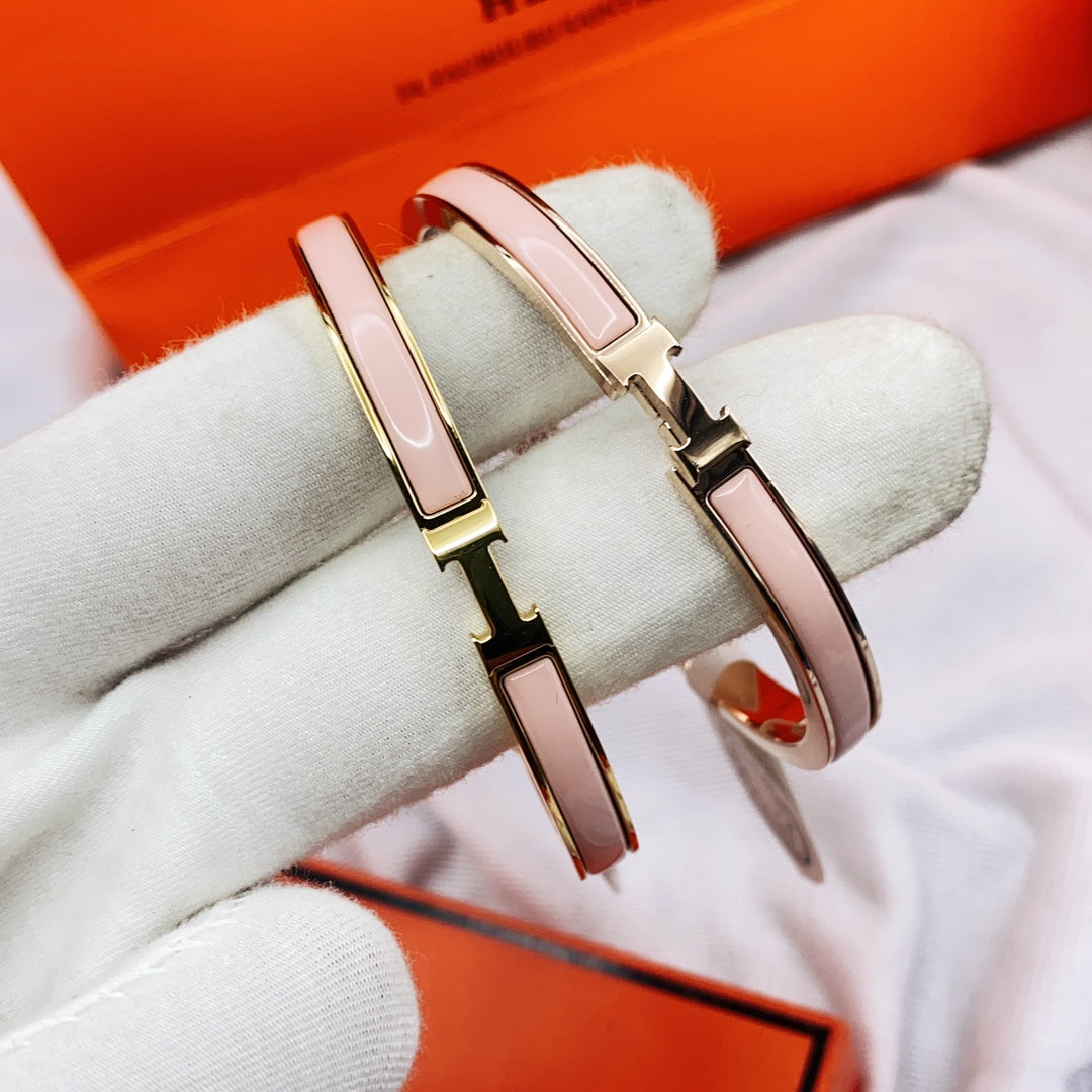 [Royal&Vicky]CLASSIC HM CLIC  PINK 8MM ENAMEL BRACELET