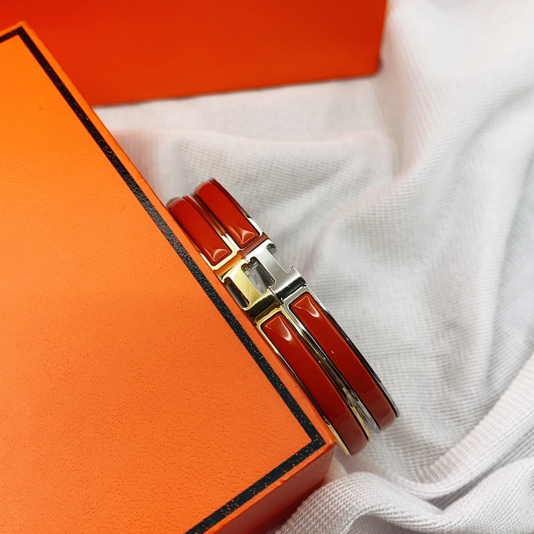 [Royal&Vicky]CLASSIC HM CLIC RED 8MM ENAMEL BRACELET