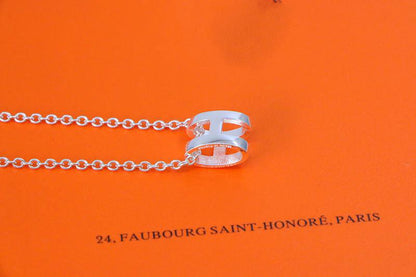 [Royal&Vicky]HM NECKLACE H LETTER OVAL SERIES