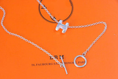 [Royal&Vicky]HM NECKLACE H LETTER OVAL SERIES