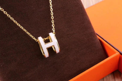 [Royal&Vicky]HM CLIC YELLOW ENAMEL GOLD NECKLACE