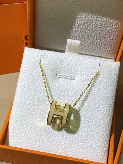 [Royal&Vicky]HM CLIC YELLOW ENAMEL GOLD NECKLACE