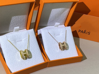 [Royal&Vicky]HM CLIC YELLOW ENAMEL GOLD NECKLACE