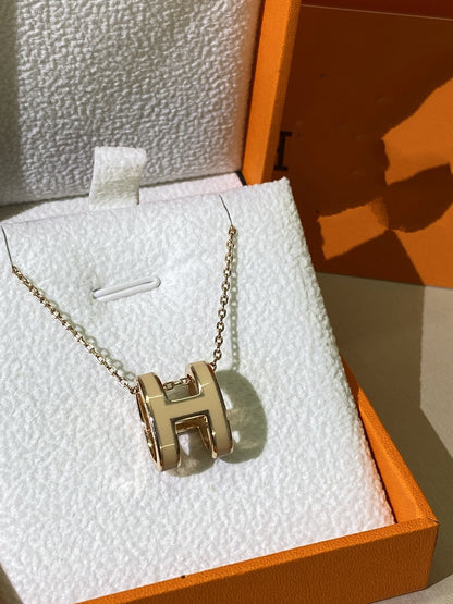 [Royal&Vicky]HM CLIC YELLOW ENAMEL GOLD NECKLACE