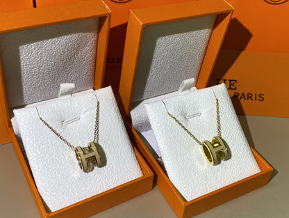 [Royal&Vicky]HM CLIC YELLOW ENAMEL GOLD NECKLACE