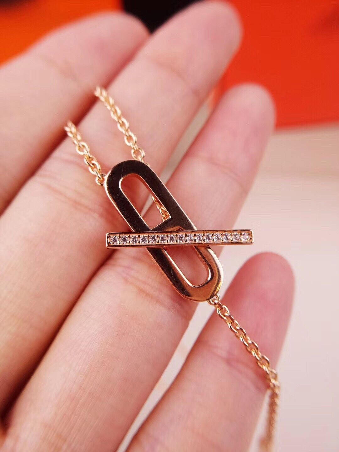 [Royal&Vicky]HM FIRE PIG NOSE NECKLACE TRENDY STREET