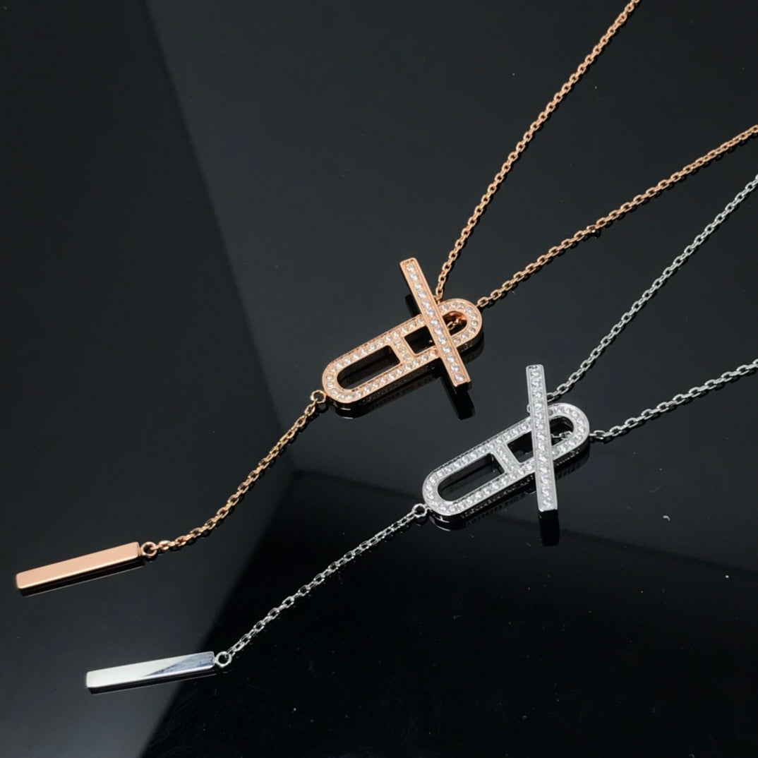 [Royal&Vicky]HM NECKLACE PLATINUM ROSE GOLD DIAMOND
