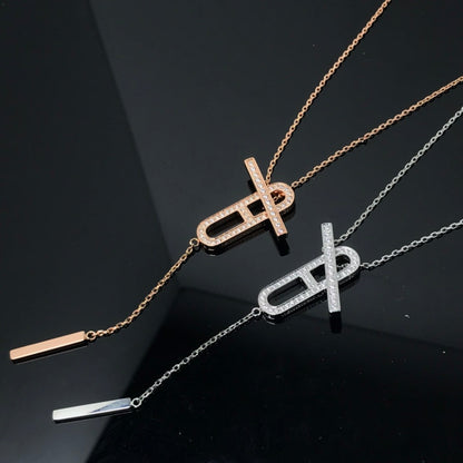 [Royal&Vicky]HM NECKLACE PLATINUM ROSE GOLD DIAMOND