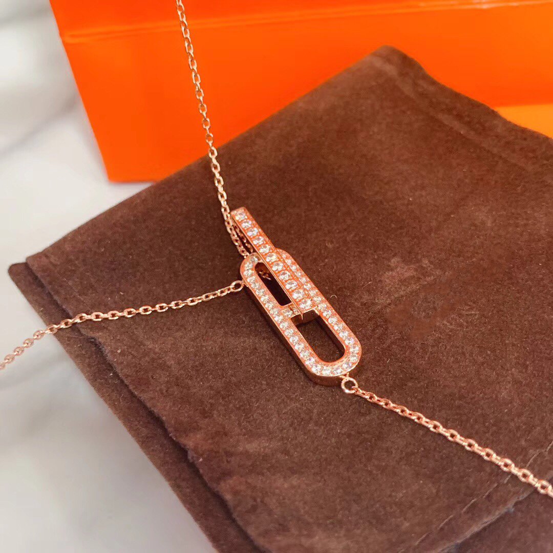 [Royal&Vicky]HM NECKLACE PLATINUM ROSE GOLD DIAMOND