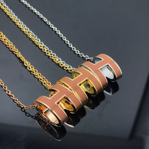 [Royal&Vicky]H NECKLACE BROWN