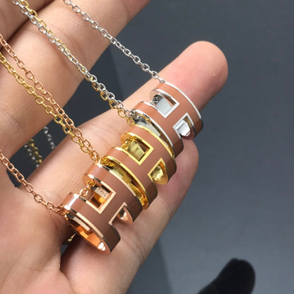 [Royal&Vicky]H NECKLACE BROWN