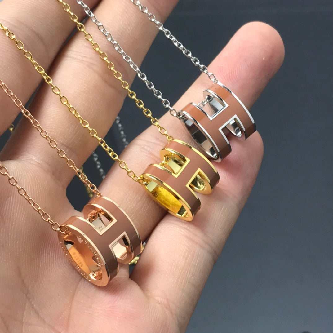 [Royal&Vicky]H NECKLACE BROWN