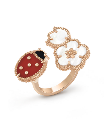 [Royal&Vicky]LUCKY 3 MOTIF ROSE GOLD RING