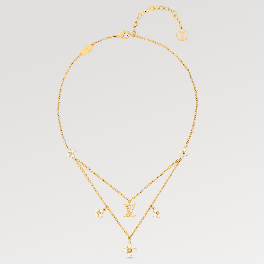 [Royal&Vicky]FLOWERGRAM GOLD MOP DOUBLE ROW NECKLACE