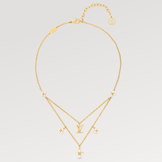 [Royal&Vicky]FLOWERGRAM GOLD MOP DOUBLE ROW NECKLACE