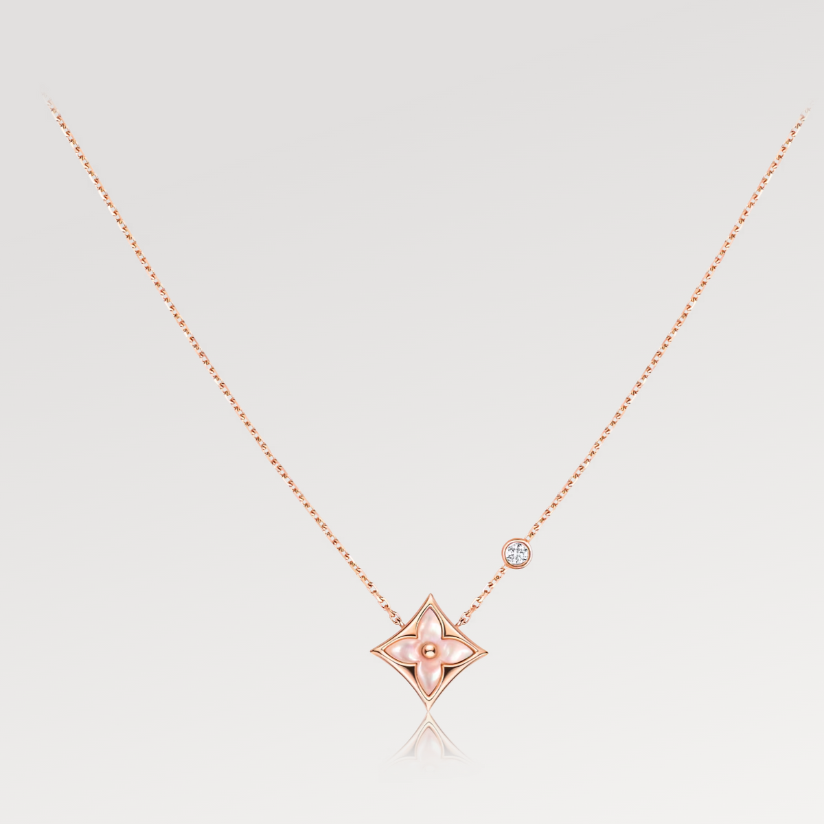 [Royal&Vicky]STAR PINK MOP 1 DIAMOND PINK GOLD NECKLACE