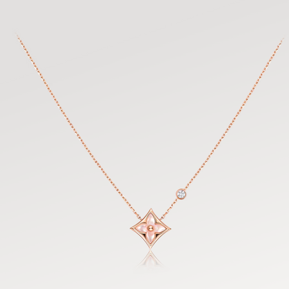 [Royal&Vicky]STAR PINK MOP 1 DIAMOND PINK GOLD NECKLACE