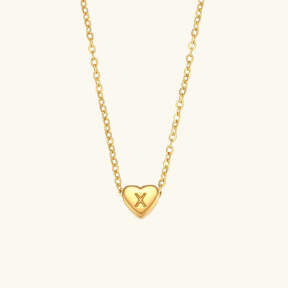 [Royal&Vicky]Heart Initial Gold Necklace