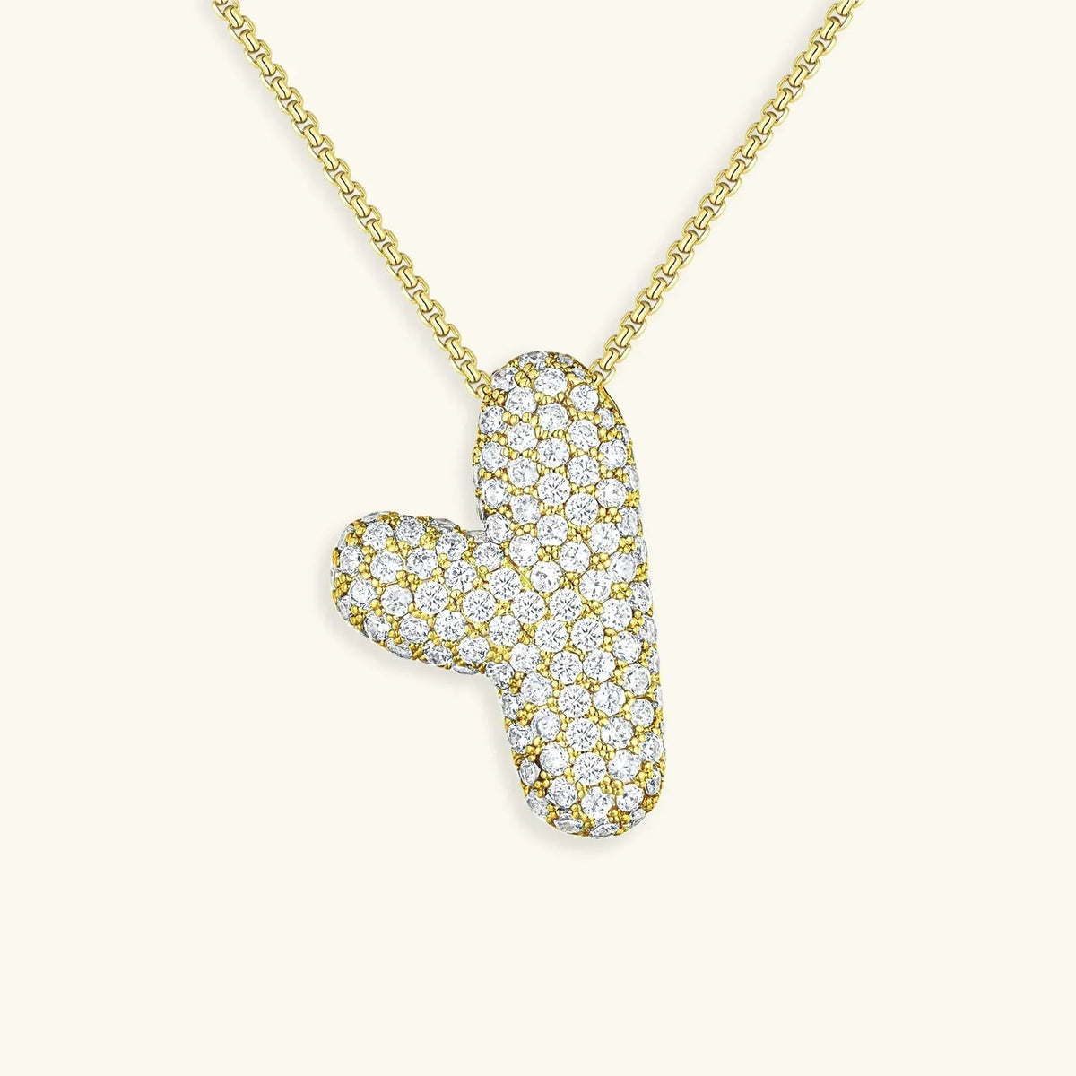 [Royal&Vicky]Bubble Initial Diamond Necklace