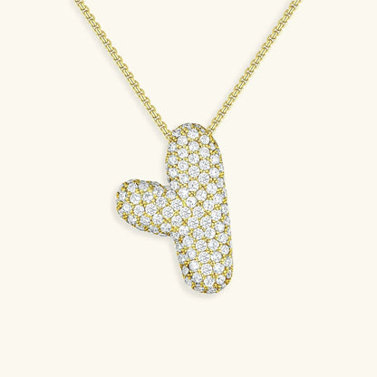 [Royal&Vicky]Bubble Initial Diamond Necklace