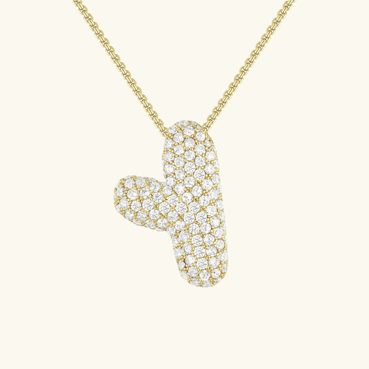 [Royal&Vicky]Bubble Initial Diamond Necklace
