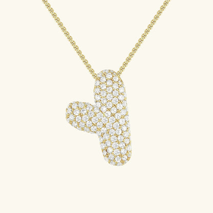 [Royal&Vicky]Bubble Initial Diamond Necklace