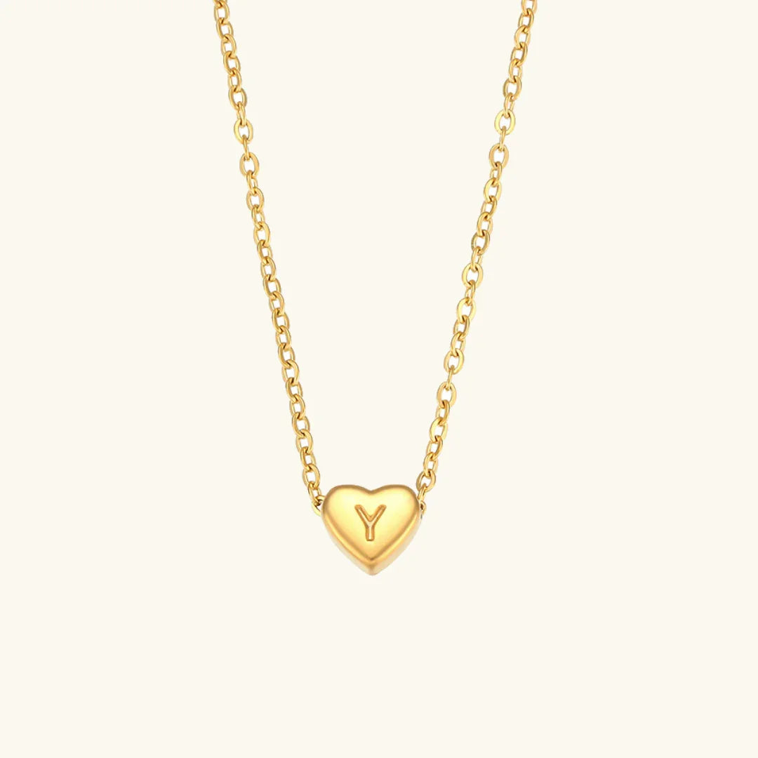 [Royal&Vicky]Heart Initial Gold Necklace
