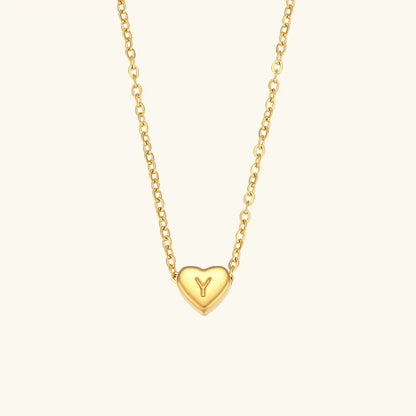 [Royal&Vicky]Heart Initial Gold Necklace